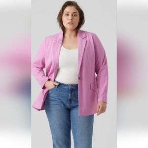 Vero Moda Curve Pink Pinstripe Blazer Women's Size 20